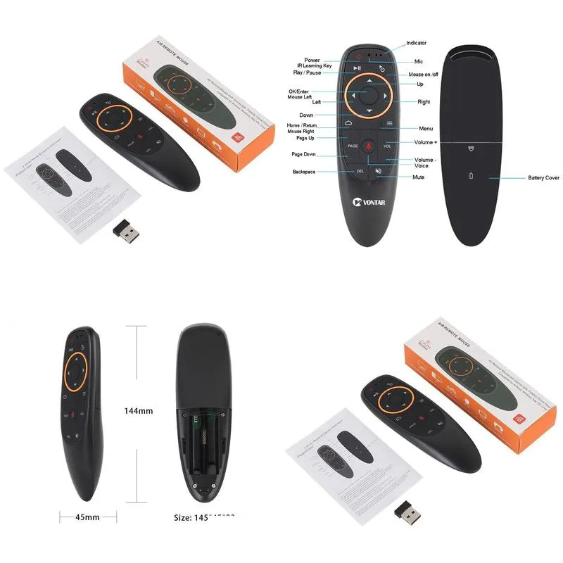 G10 Air Mouse Wireless Mini Kyeboard with Axis Gyroscope Voice Remote Control IR Learning for TV Box Smart TV