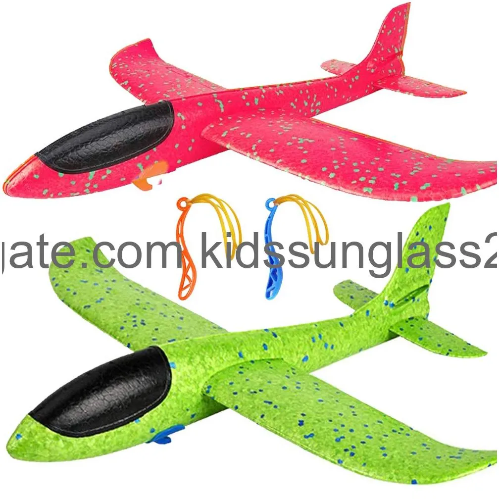 airplane toys 17.5 large throwing foam plane 2 flight mode glider plane flying toy for kids gifts for 3 4 5 6 7 8 9 10 11 years old boy outdoor sport toys birthday party favors foam airplane