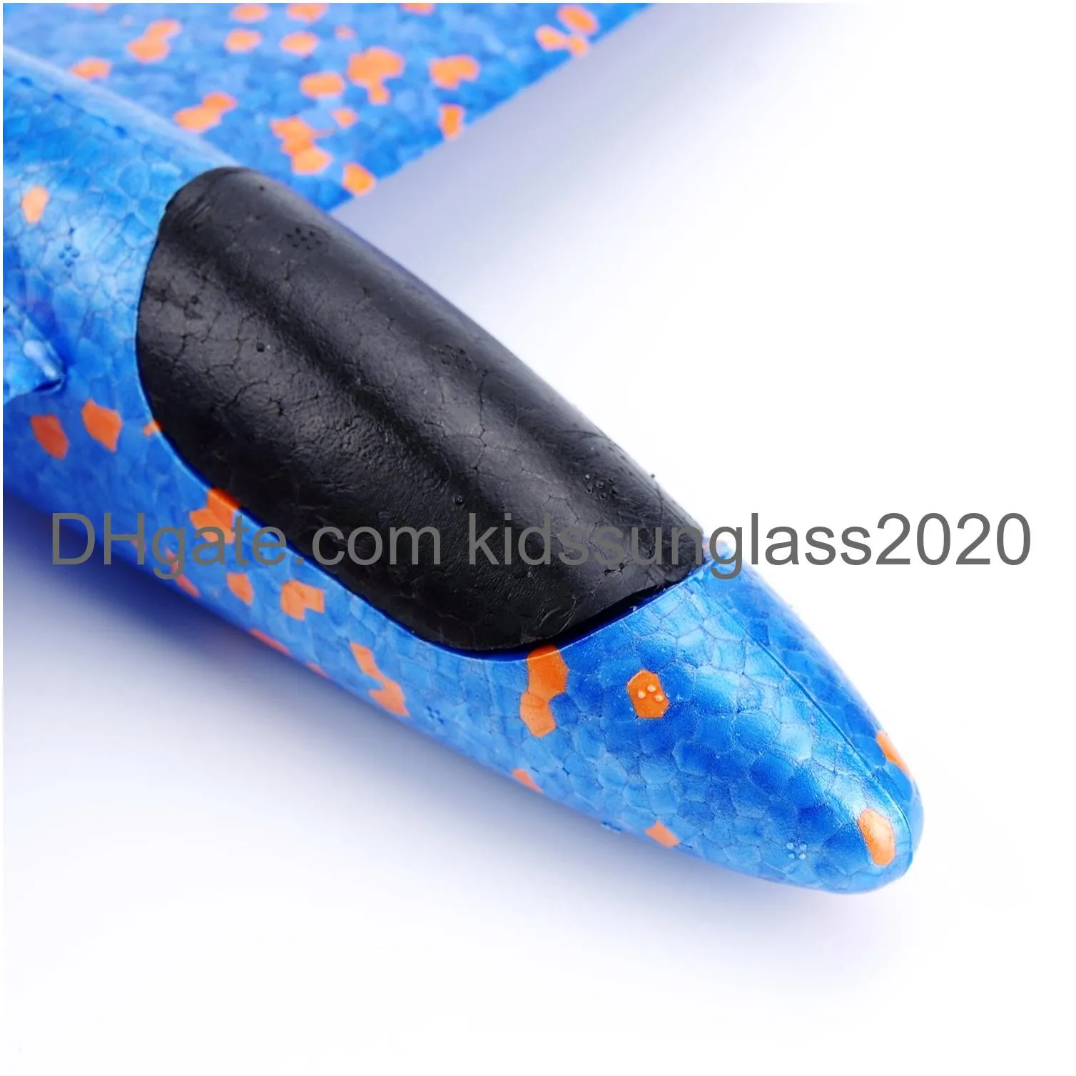 kizh throwing foam airplane toys 13.5 inches flying glider inertia plane manual circling functions flying aircraft fun best outdoor fun for kids children boys girls