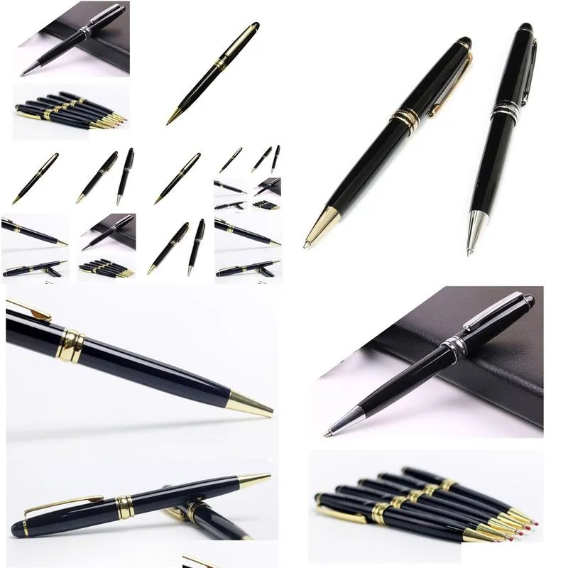 wholesale Luxury Black Resin Ballpoint pen High quality Writing Ball point pens Stationery School Office supplies