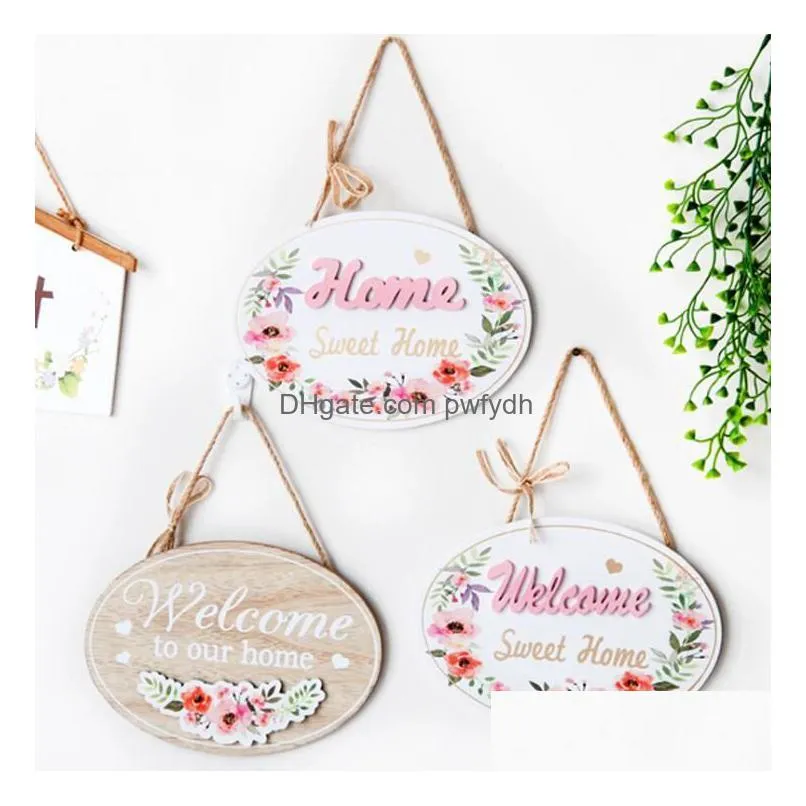 welcome to our home wooden sign novelty items hanging decoration 3 colors rustic farmhouse front porch signs decor