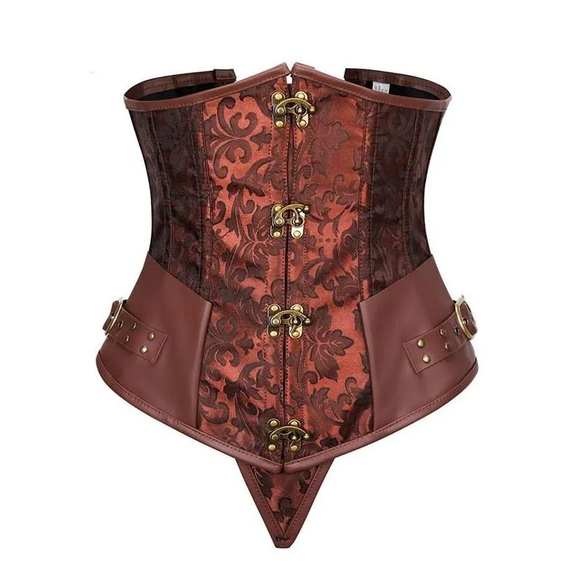 bustiers corsets basque costume clubwear gothic womens steel steampunk corset top underbust plus size