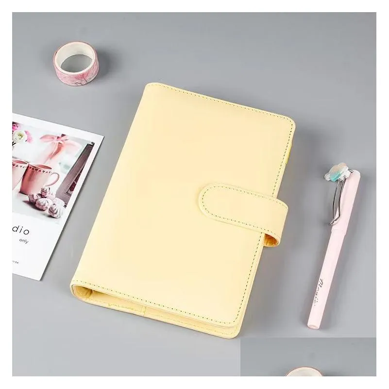 a6 empty notebook binder notepads loose leaf notebooks without paper pu faux leather cover file folder spiral planners scrapbook