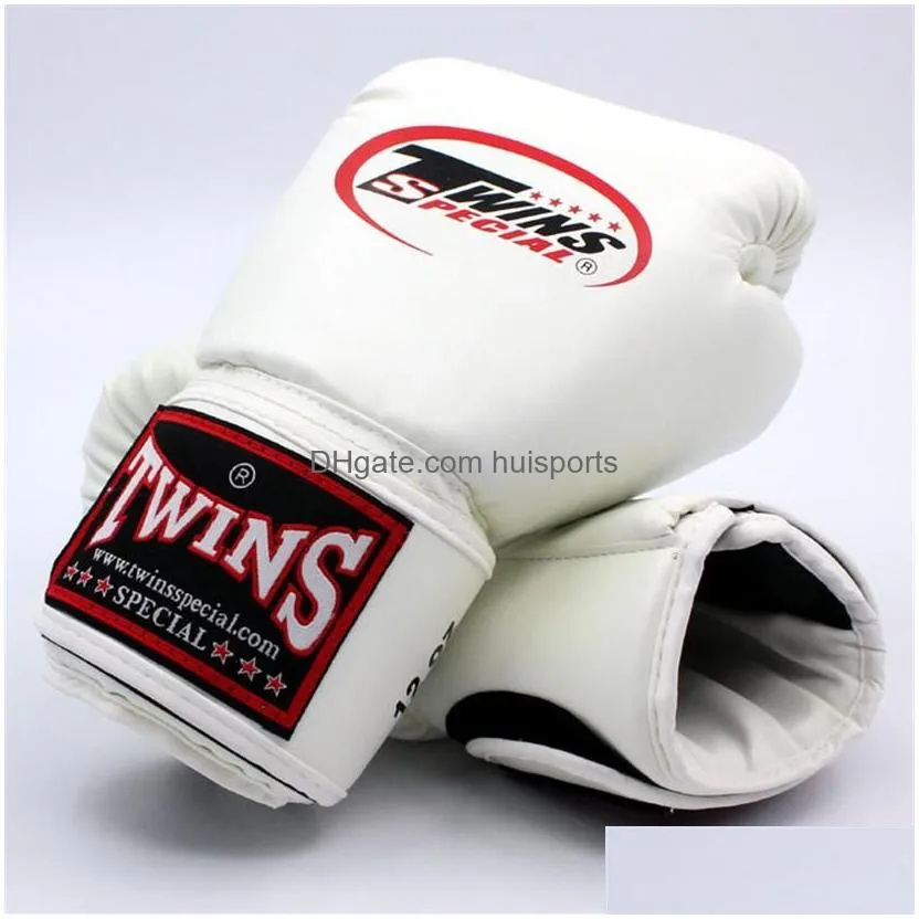 8 10 12 14 oz twins gloves kick boxing gloves leather pu sanda sandbag training black boxing gloves men women guantes muay thai284236u
