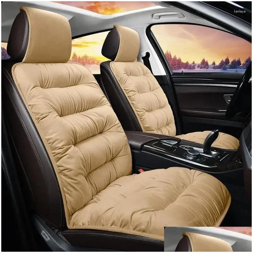 Car Seat Covers 5 Colors Plush Winter Warm Cushion Soft Non-Slip Pad Thick Velvet Cover Automotive Interior Accessory