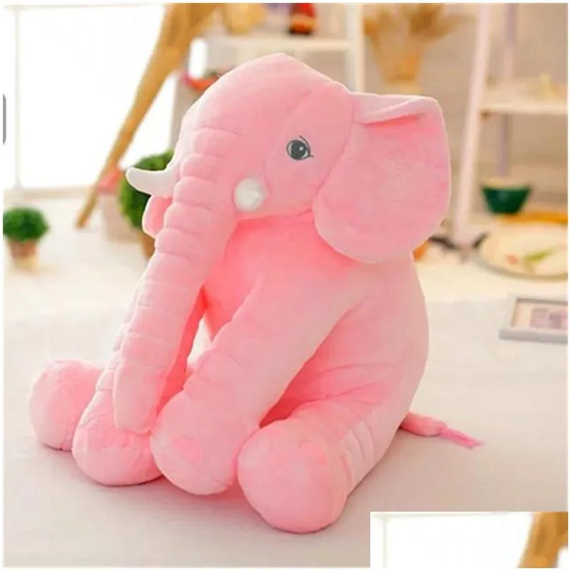 Stuffed & Plush Animals One Piece Cute 5 Colors Elephant Plush Toy With Long Nose Pillows Pp Cotton Stuffed Baby Cushions Soft Elephan Dhx2L