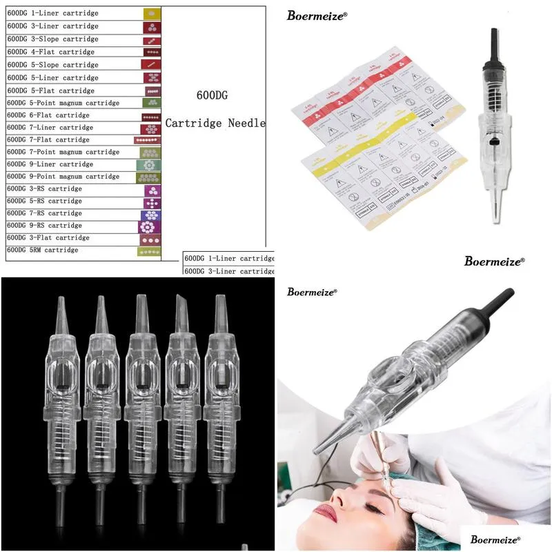 Tattoo Needles 1RL 100piece Cartridge Disposable Sterilized Permanent Makeup Tips for Eyebrow lip 0.3mm 230207