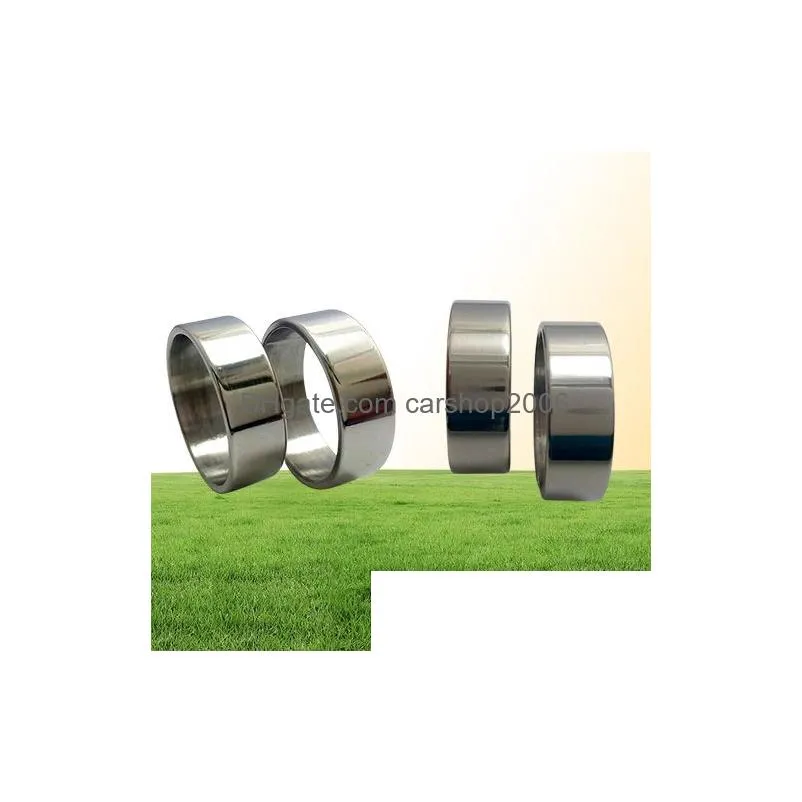whole 100 pcs silver black plain band stainless steel rings fashion wedding band couples ring jewelry ring7264936