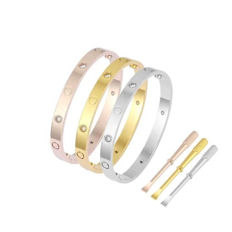 luxury Bangle women stainless steel screwdriver couple gold bracelet men fashion jewelry Valentine Day gift for girlfriend accessories