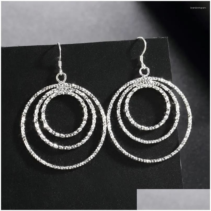 Jewelry Hoop Earrings Charm 925 Sterling Sier Fashion Three Circle Big For Women High Quality Jewelry Party Gift Drop Earring Wedding Dhmoz