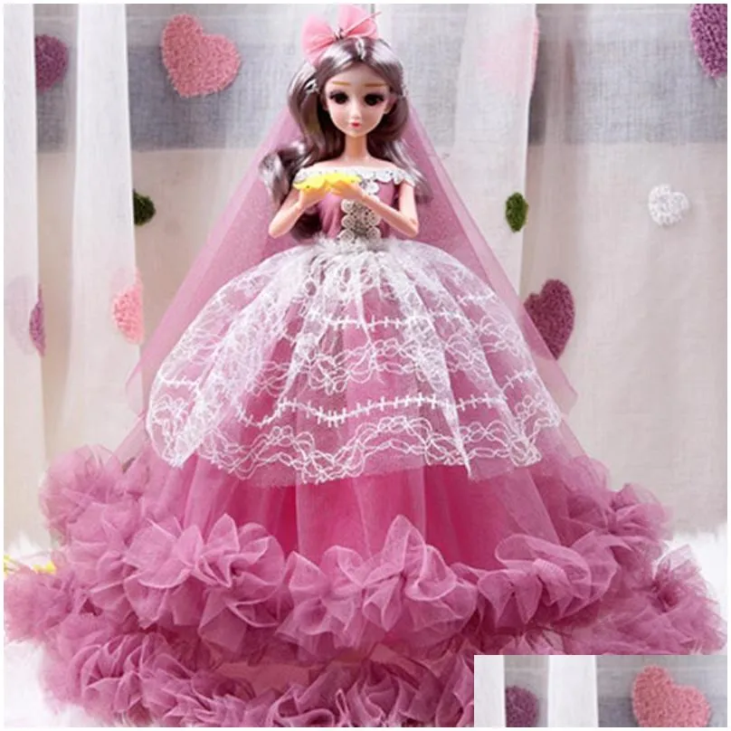 Dolls 45Cm One Piece Fashion Design Princess Doll Wedding Dress Noble Party Gown For Dolls Girl Gift 10 Colors Drop Delivery Toys Gift Dhcp1