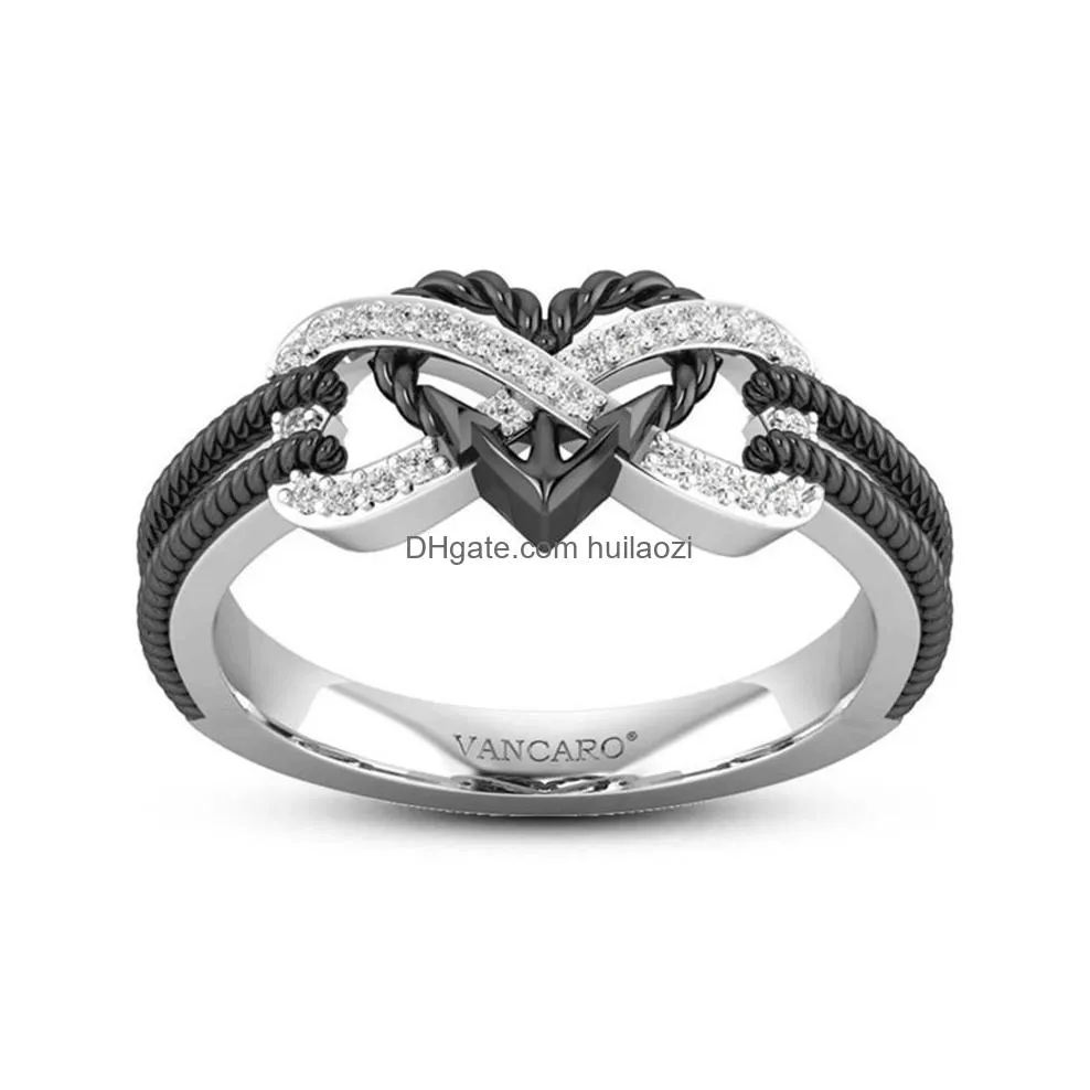creative fashion pattern love female gold anchor texture simple peach heart diamond ring eze7339x6041105