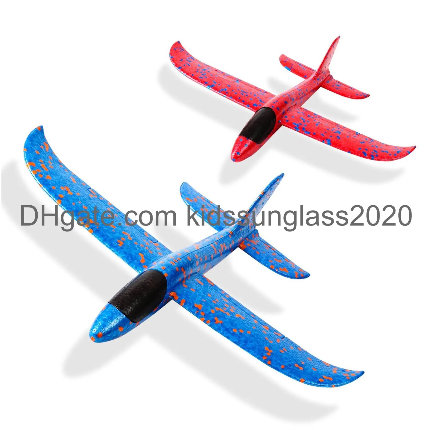kizh throwing foam airplane toys 13.5 inches flying glider inertia plane manual circling functions flying aircraft fun best outdoor fun for kids children boys girls