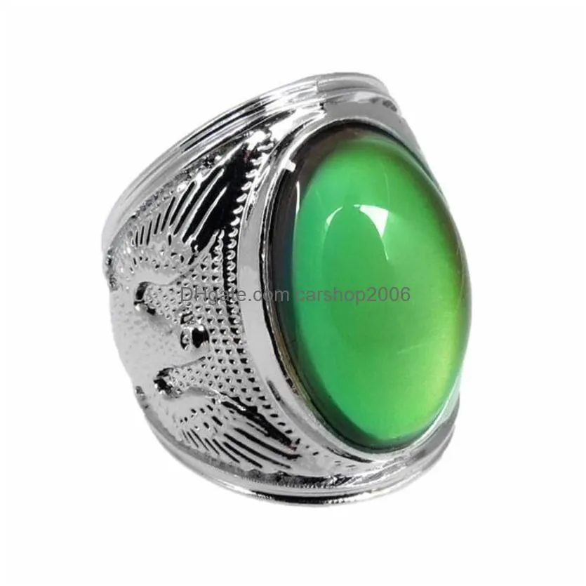 mood ring vintage ellipse crystal  color changing rings2409
