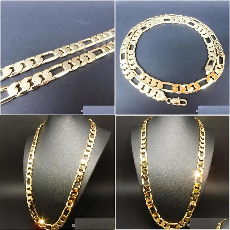 new heavy 94g 12mm 24k yellow solid gold filled mens necklace curb chain jewelry