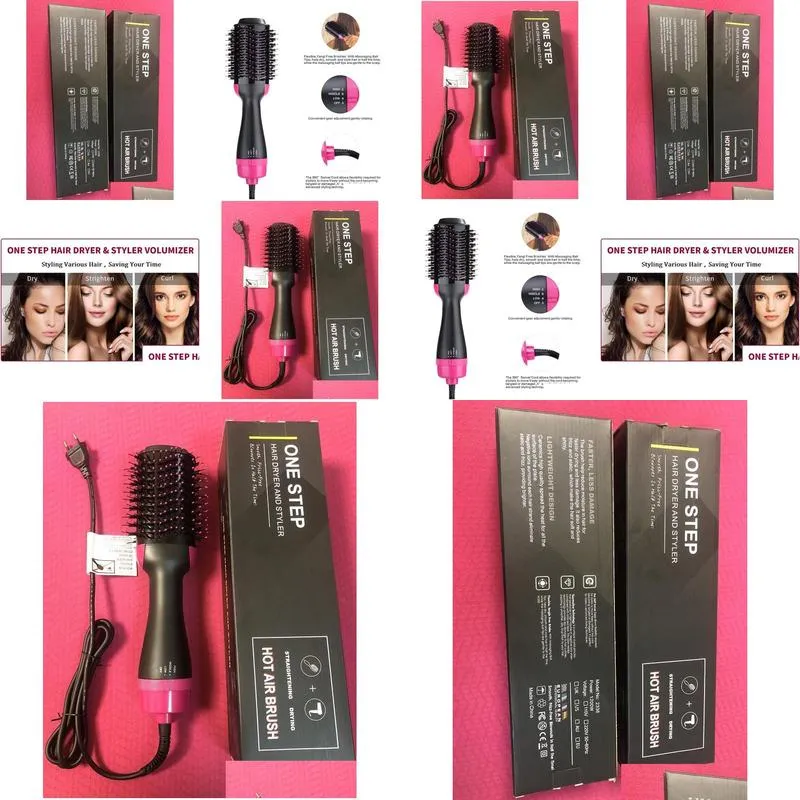 One Step Hair Dryer Volumizer 3 in 1 Brush Blow Dryer Styler for Rotating Straightening Curling Negative Ion Ceramic Blow Dryer