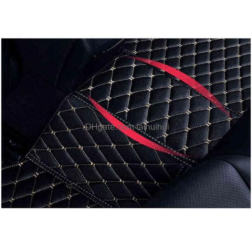 flash mat leather car floor mats for bmw 5 series e34 e39 e60 e61 f07 gt f10 f11 f18 2004-2018 custom car foot carpet cover h220415