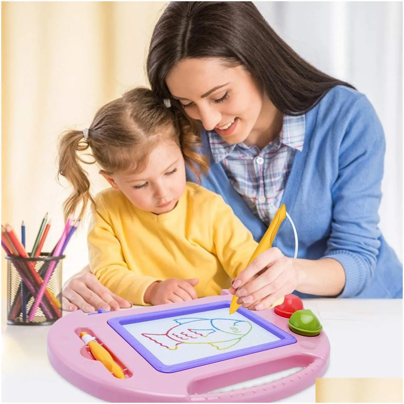Intelligence Toys Intelligence Magnetic Ding Board Table Toddler Toys Erasable Doodle Writing Colorf 2 Patterns Drop Delivery Toys Gif Dh1Nc