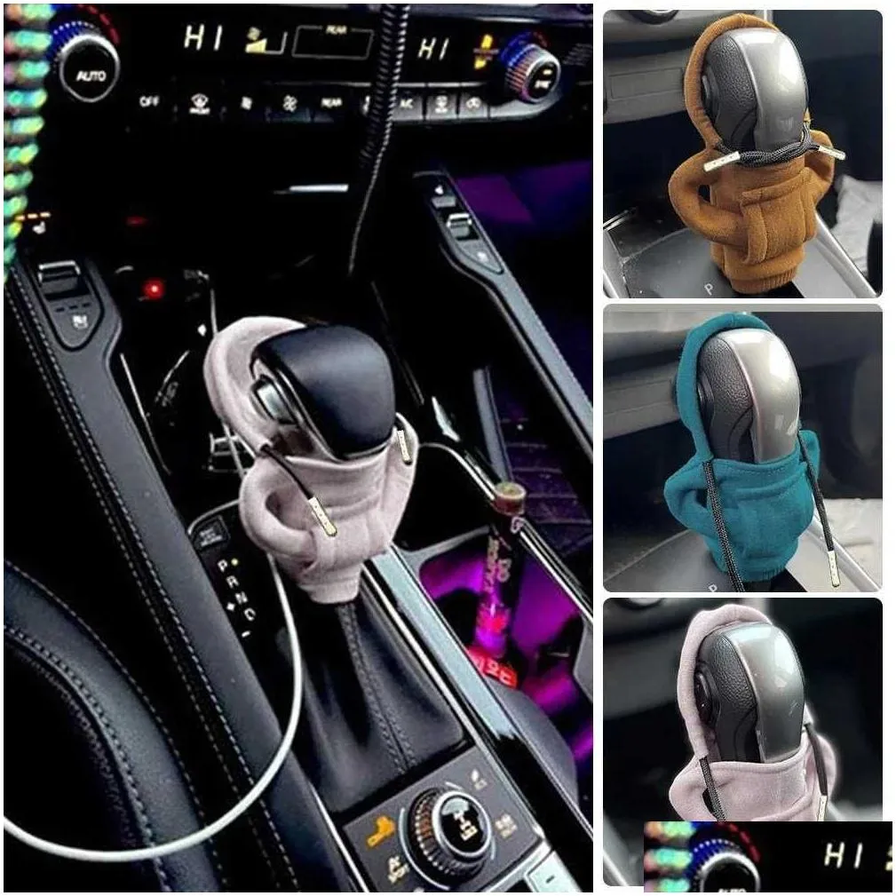 Fashion Hoodies Car Gear Shift Knob Cover Manual Handle Decor Hoodie Covers Automatic Interior Accessories