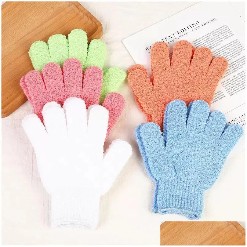 Bath Brushes, Sponges & Scrubbers Moisturizing Spa Skin Care Cloth Bath Glove Brushes Gloves Face Body Bathes Mitten Exfoliating Gt092 Dhyoc