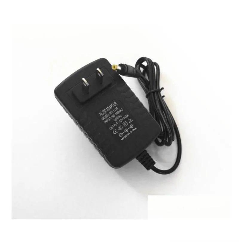 Tablet Pc Chargers Ac 100V-240V To Dc 12V 2A 5.5Mm X 2.5Mm Plug Converter Wall  Power Supply Adapter Eu Us Uk Au Drop Delivery