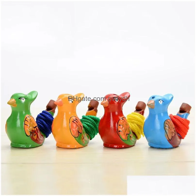 creative water bird whistle ceramic clay birds cartoon children gifts animal whistles retro ceramics craft home decoration i0727