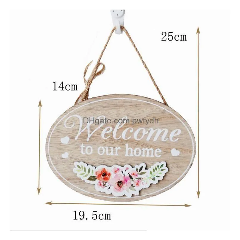 welcome to our home wooden sign novelty items hanging decoration 3 colors rustic farmhouse front porch signs decor