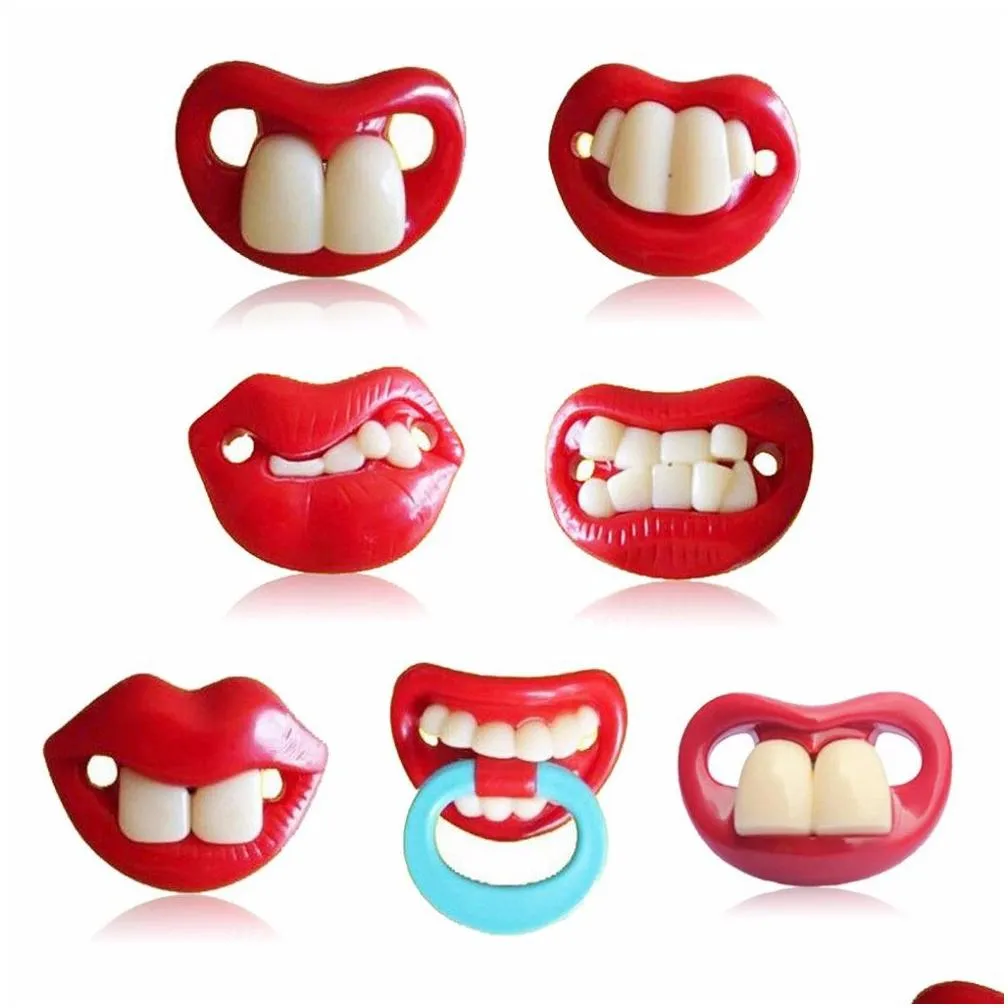 Hot sell Baby pacifier funny Cute Teeth Mustache Baby Boy Girl Infant Pacifier Orthodontic Dummy Beard Nipples Pacifiers safe