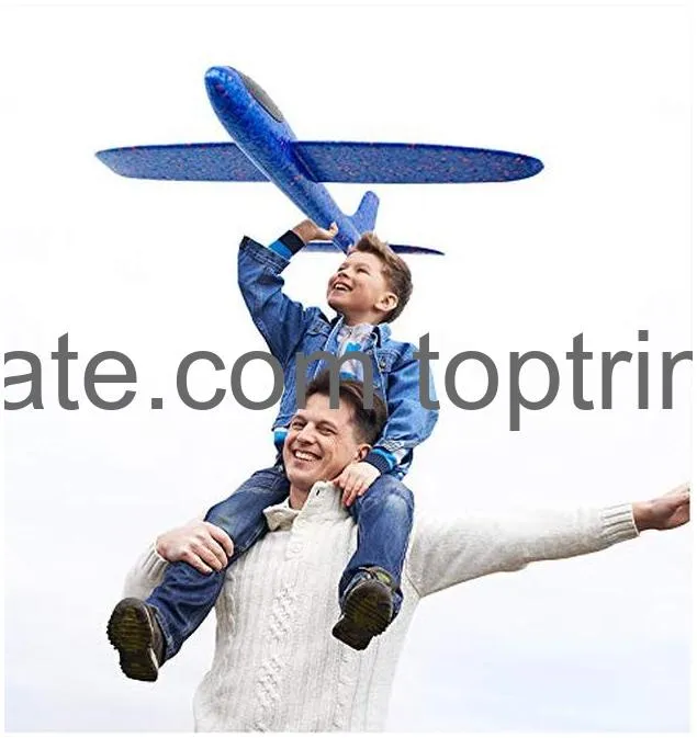 bootaa airplane toys 17.5 large throwing foam plane 2 flight mode glider flying toy for kids birthday gifts for 3 4 5 6 7 8 9 10 11 12 year old boys girls outdoor sport toys party favors