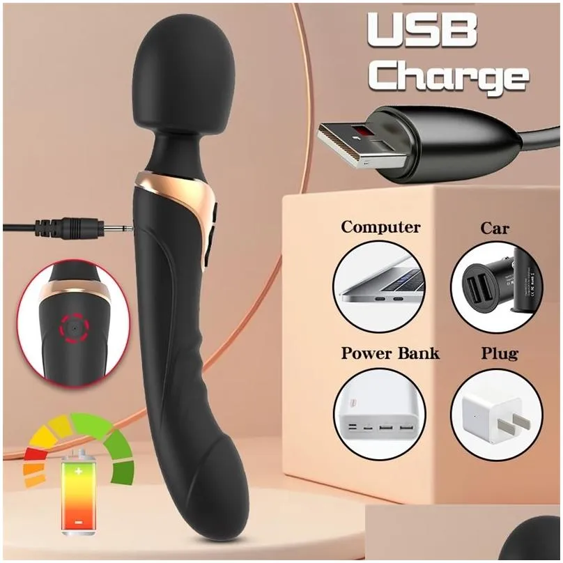 massager toy powerful av vibrator dildo magic wand for women 10 modes clitoris stimulator g spot vagina massager adult toys woman