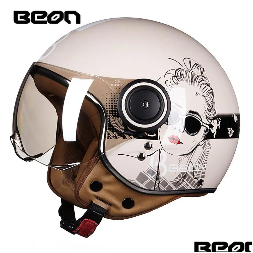 Motorcycle Helmet Chopper 3 4 Open Face Vintage Helmet Moto Casque Casco Capacete Men Women Scooter Motorbike