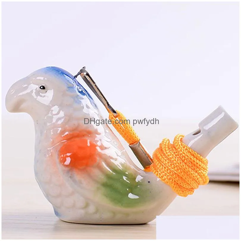 creative water bird whistle clay birds ceramic glazed song chirps bath time kids toys gift christmas party favor home decoration