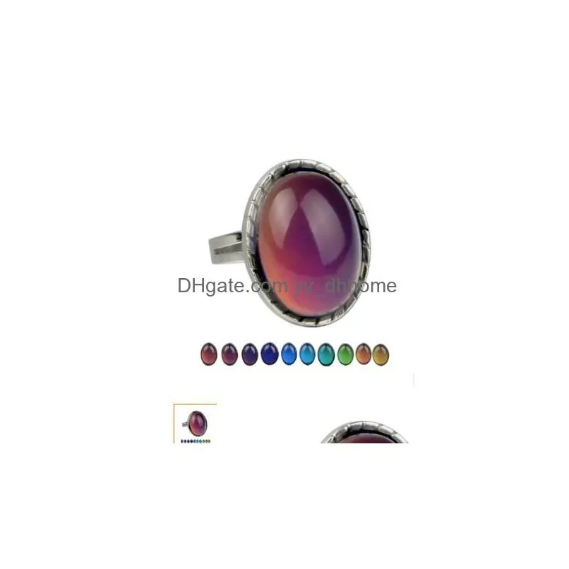 mood ring vintage ellipse crystal  color changing rings2409