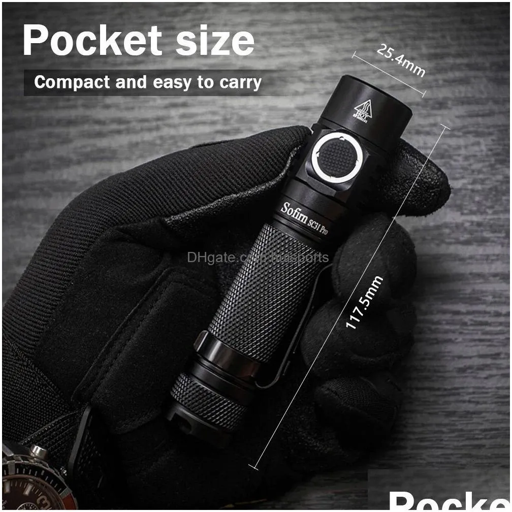flashlights torches sofirn sc31 pro led flashlight powerful rechargeable 18650 torch usb c sst40 2000lm anduril outdoor tactical