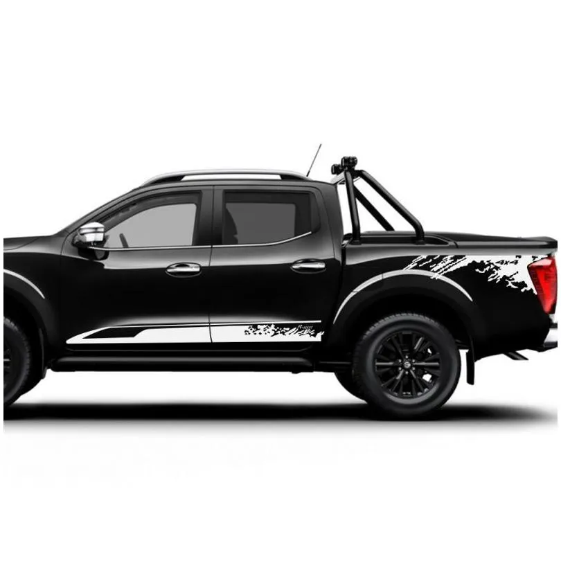 1set/2pcs Universal truck cafr auto vehical sport power whole Body door and rear Sticker Decor Vinyl Decals best gift for NP300