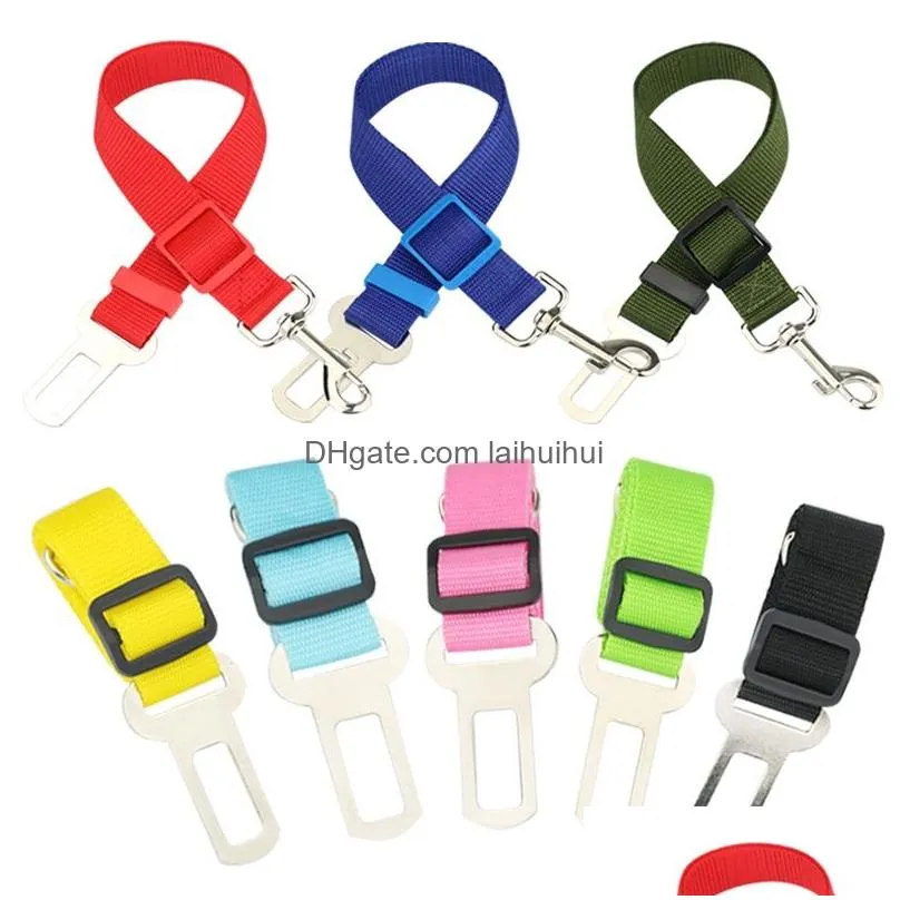 Dog Car Harnesses Adjustable Pet Safety Seat Belt Nylon Pets Puppy Lead Leash Harness Vehicle Seatbelt Supplies Travel Clip9180778 D Dhbtu