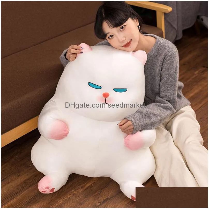 Other Home Decor Soft Down Cotton Cute Ugly Vivivat Sitting Cat Plush Toy Doll Slee Backrest Cushion Pillow Drop Delivery Garden Dh7Xv