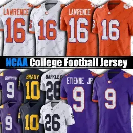 NCAA Clemson Tigers 16 Trevor Lawrence Jersey 9 Travis Etienne Jr LSU Tiger 9 Joe Burrow Saquon Barkley college football jerseys 10 Tom Brad