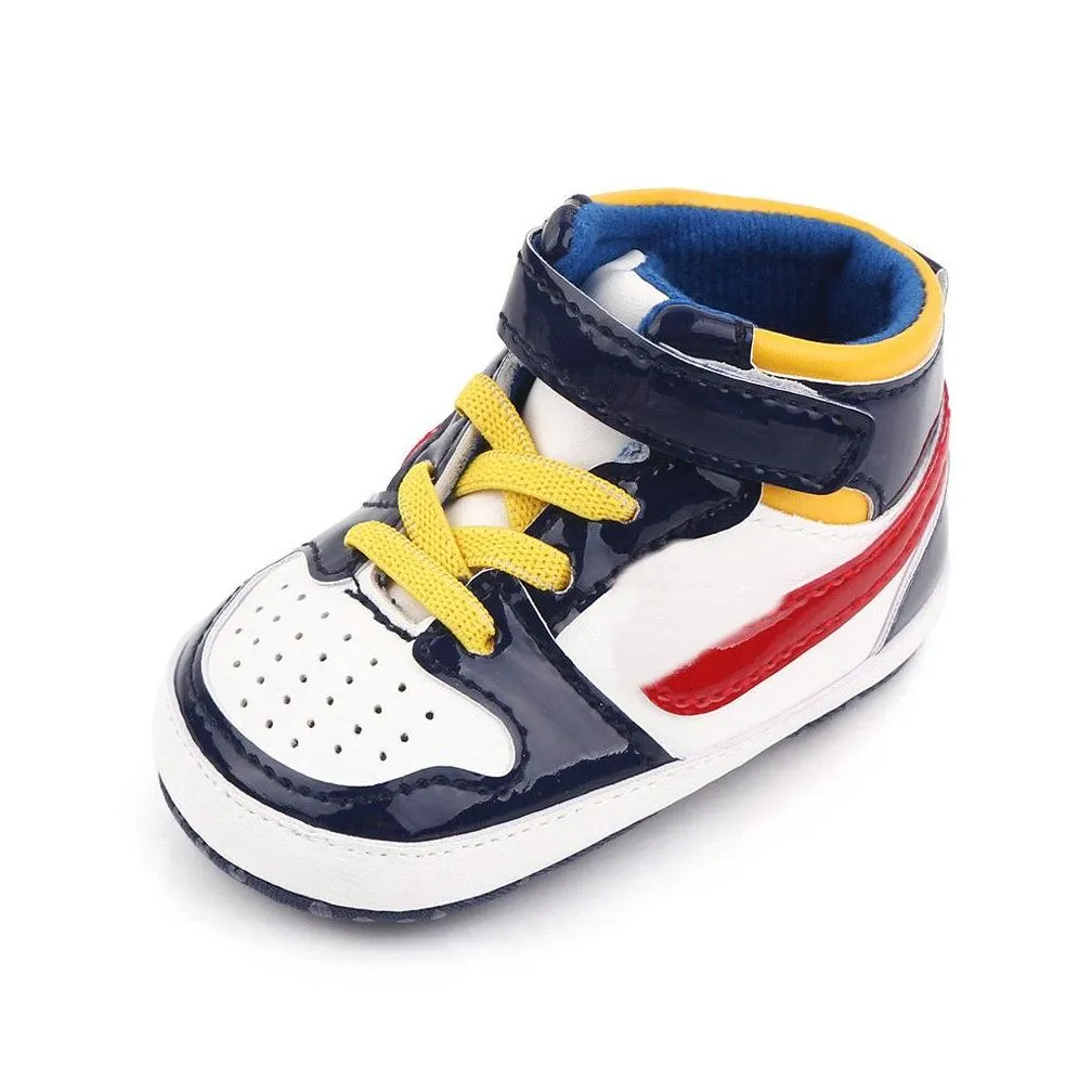 First Walkers Baby Shoes Newborn Boys Girls First Walkers Crib Kids Pu Sneakers Prewalker 0-18Months Drop Delivery Baby, Kids Maternit Dht2S