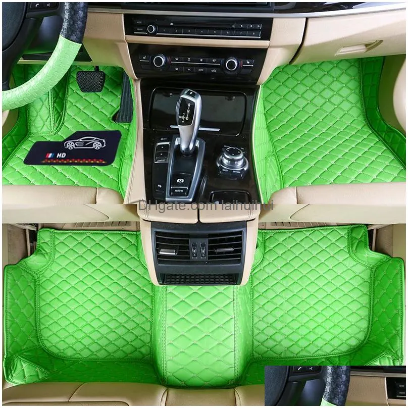 custom fit car floor mats specific waterproof pu leather eco friendly material for vast of car model and make 3 pieces full set ma253t