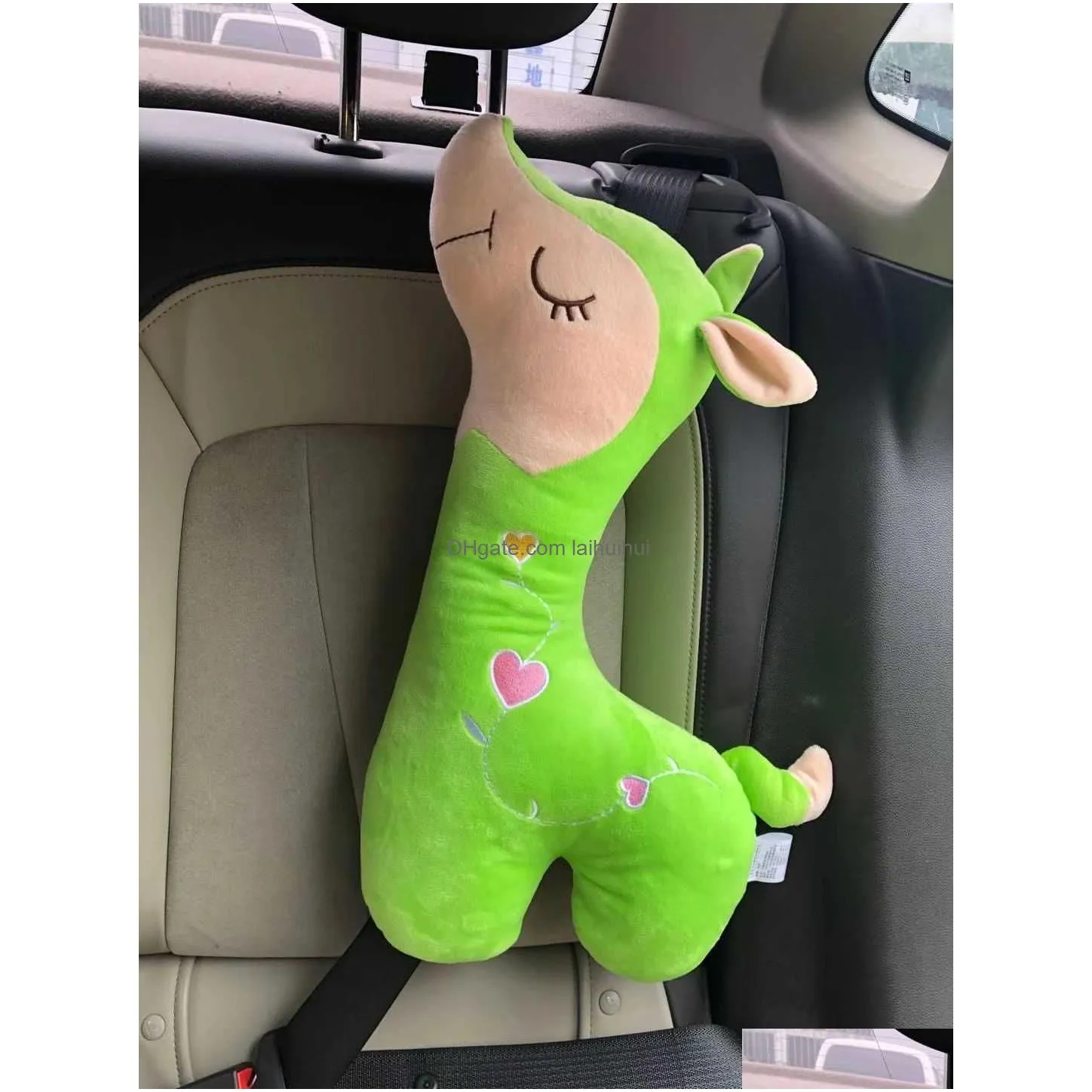 safety belts accessories 1 pc car giraffe seat belt pillow shoulder pads pillow neck cartoon throw pillow car seat belt shoulder pads seat belt cover