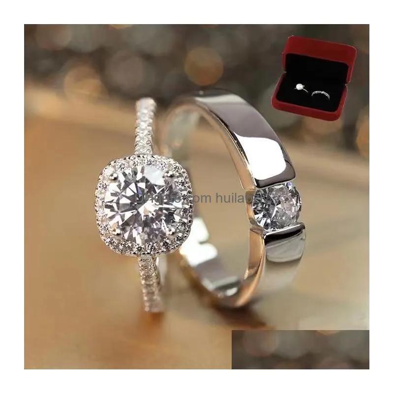 Couple Rings Designer Wedding Ring Luxury Adjustable For Men And Women Drop Delivery Jewelry Dhiht