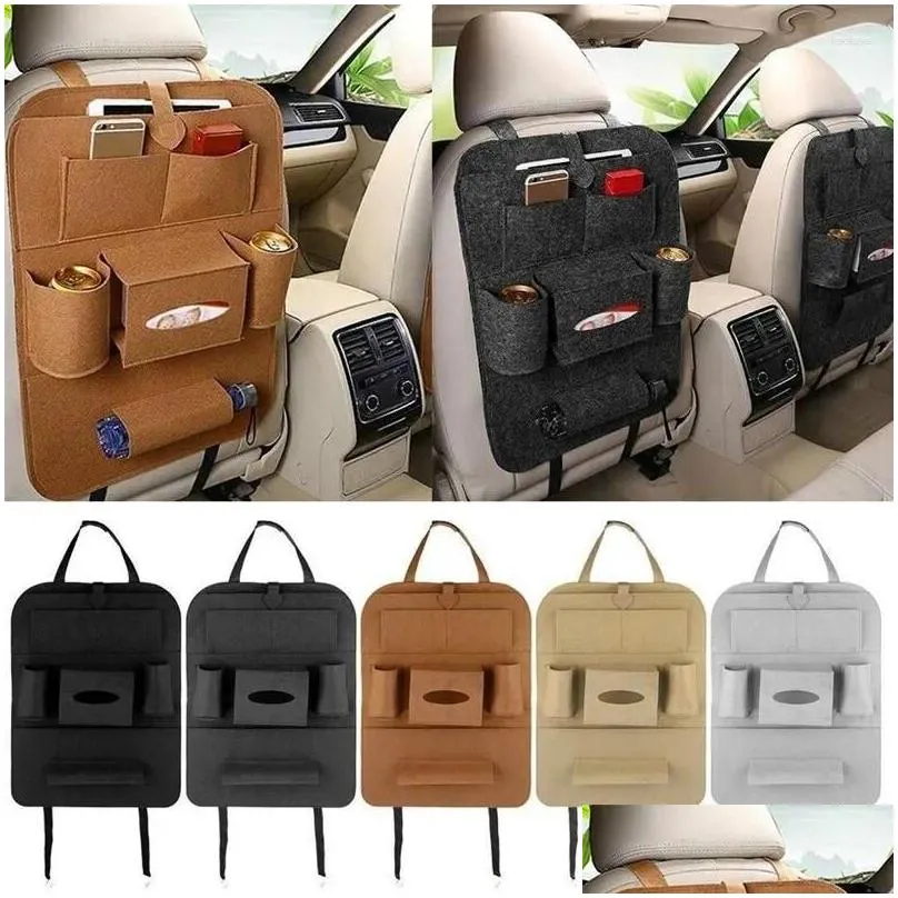 Car Organizer ZK20 Seat Back Storage Bag Antikick Dustproof Universal Multifunctional Interior Decoration 1pc