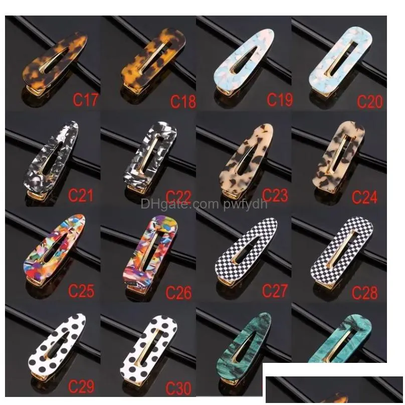 resin hair clip fashion geometric hair clip acrylic clogodile women girls hair accessories bangs clip