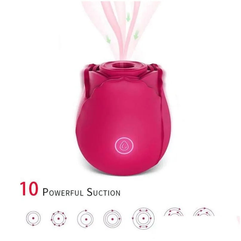 Other Health & Beauty Items Rose Vibrator Clitoral Sucking Intense Suction Tongue Lick Clit Stimulator Nipple Massager for Woman Oral