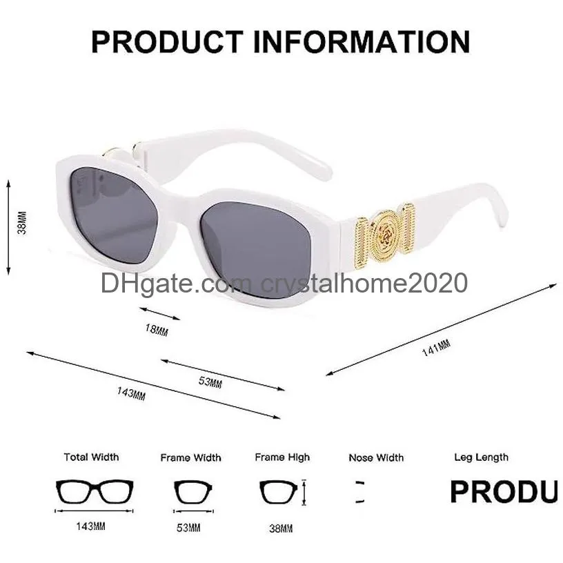 Sunglasses Designer Rec Sunglasses For Women Men Outdoor Beach Sun Glasses Fashion Irregar Frame Uv Protection Drop Delivery Fashion A Dho0C