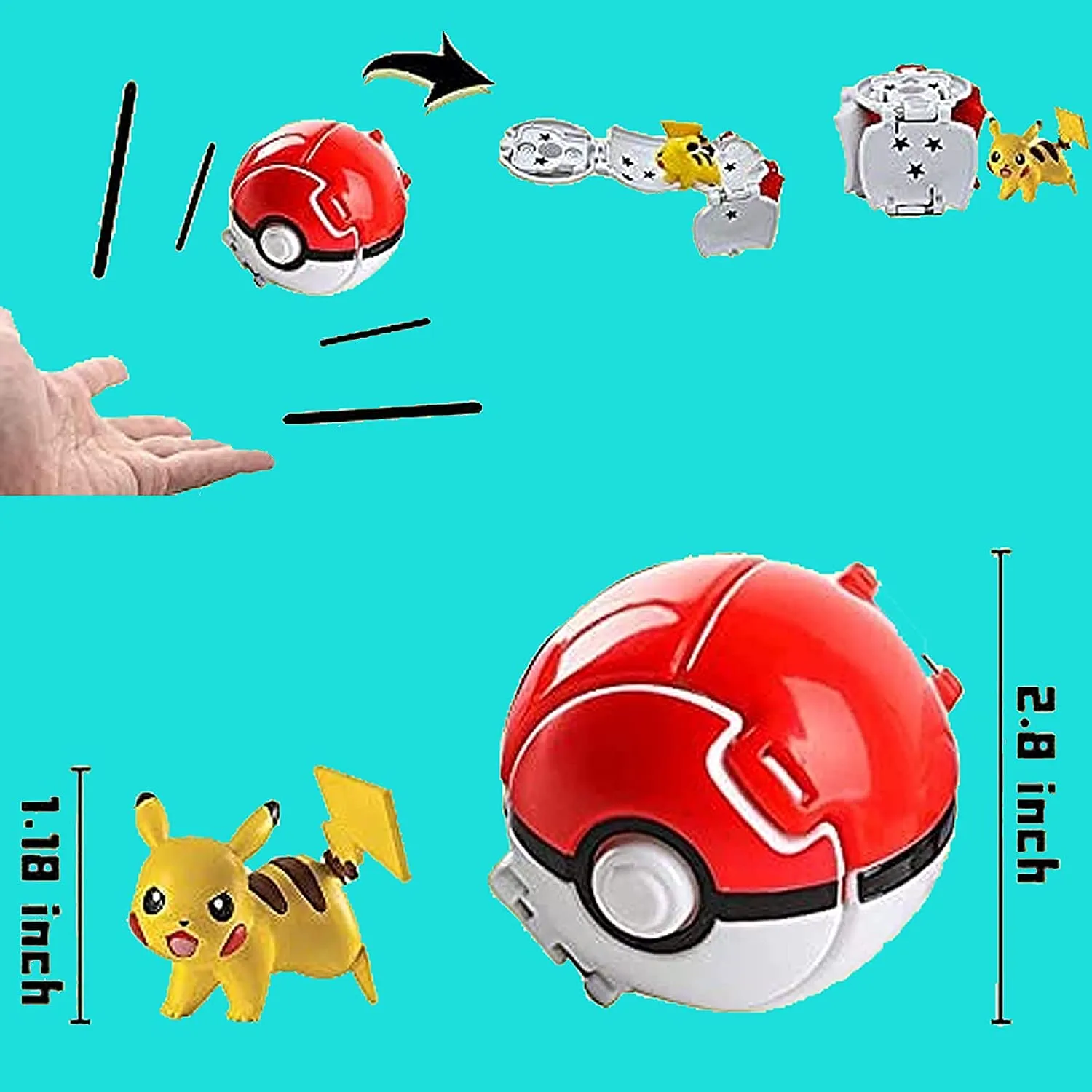 3ml poke ball playset with battle action figures with pokeball ball pack for childrens toy set pokeballs action figures