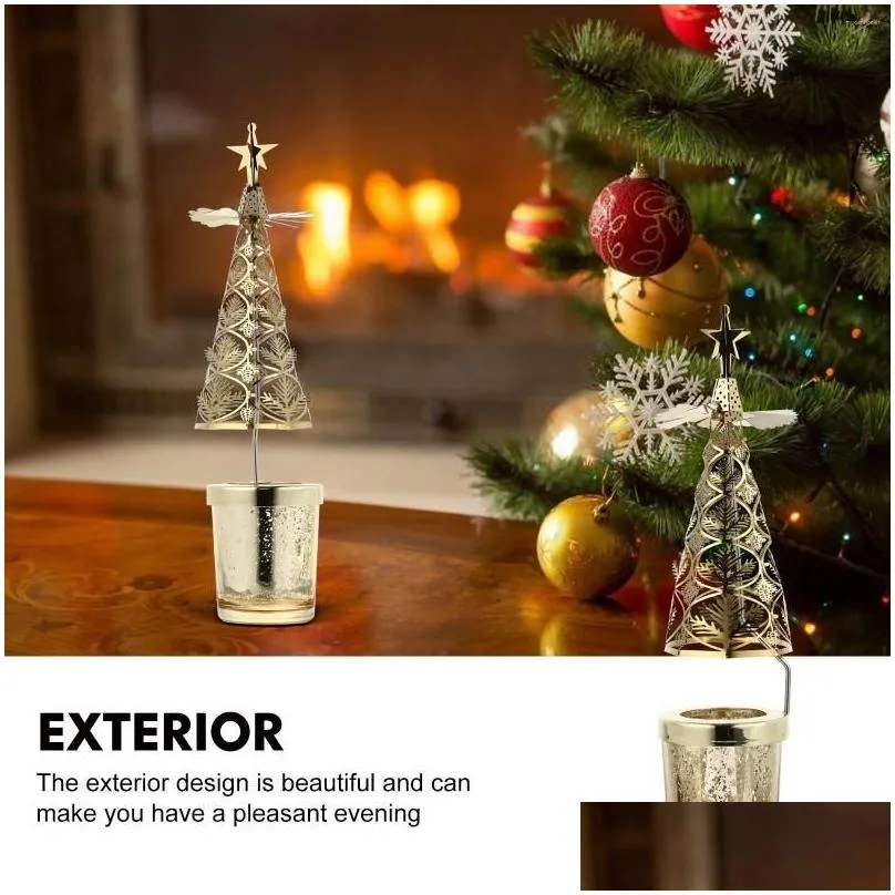 Candle Holders Table Tray Christmas Tree Holder Stand Rotatable Xmas Personalized Candlestick Party Supplies Dinner