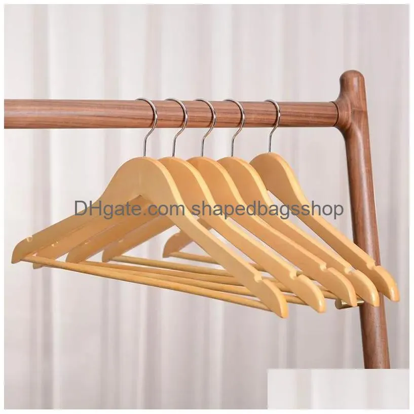 Hangers & Racks Wooden Hanger Mtifunctional Adt Thickened Non Slip Hangers Home Wardrobe Drying Clothes Storage Rack Drop Delivery Hom Dhavr
