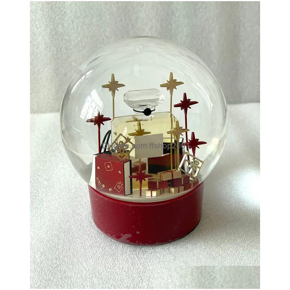2022 edition cclassics snow globe with golden christmas tree inside crystal ball for special birthday novelty vip gift